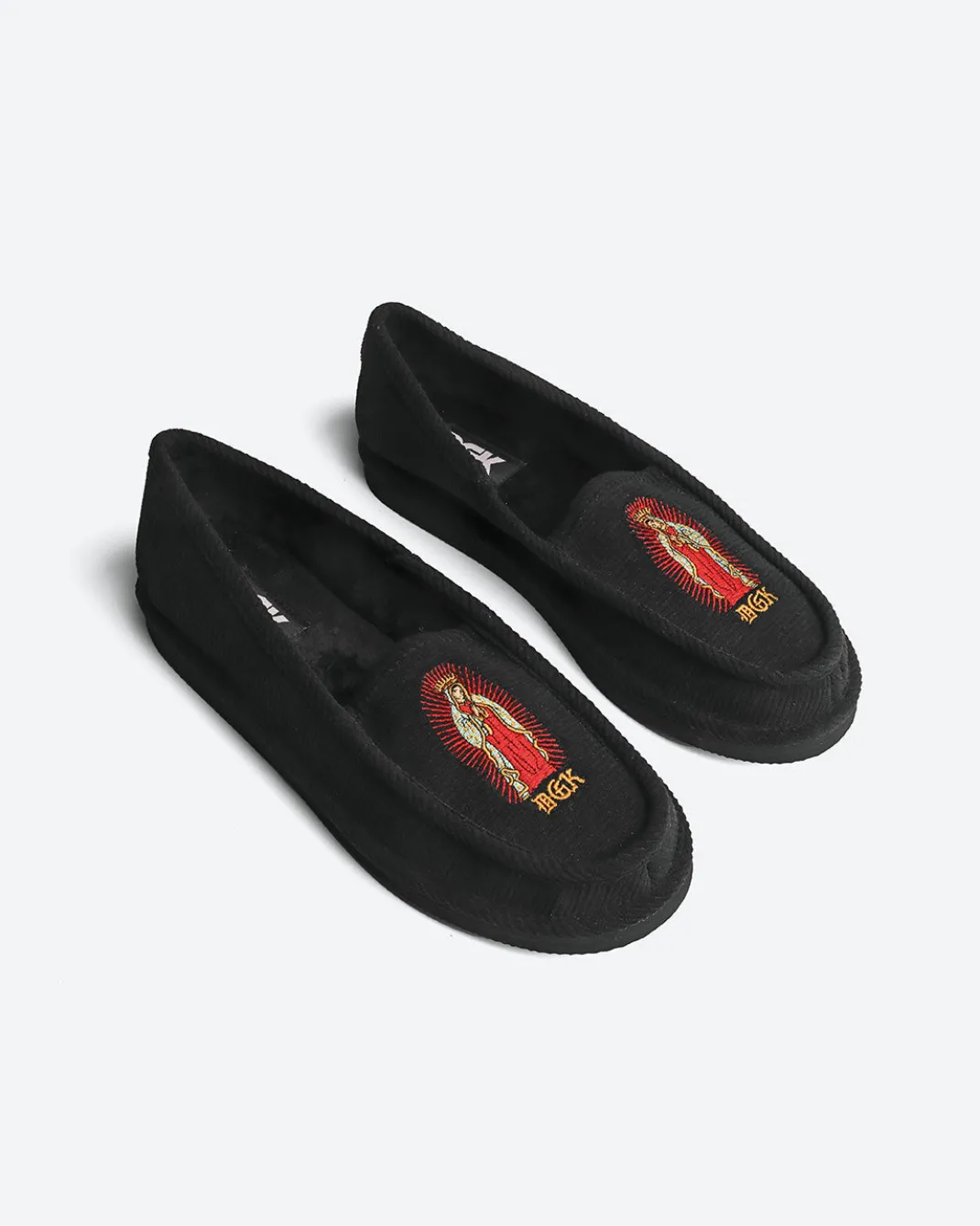 Blessed Embroidered Corduroy Slippers